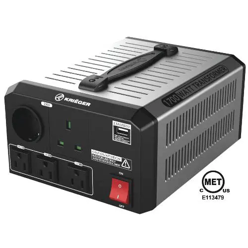 Ult1700 - Txfr Stepup/Down 110/220 1700W W/3 Us 1 Euro Type Outlet 1