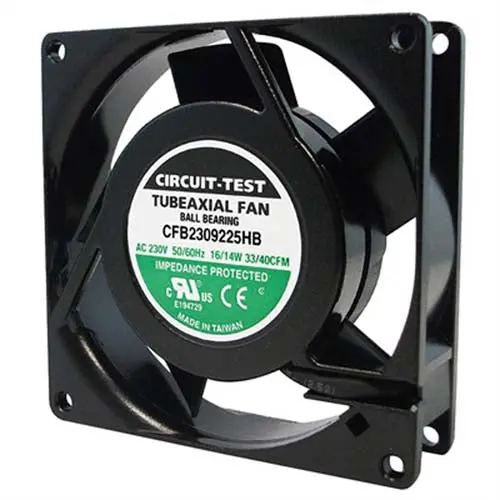 Cfb2309225hb - Fan Ac 230V 3.6X1in 80Ma 16/14W Tabs 33/40Cfm Ball Bearing Axial 1