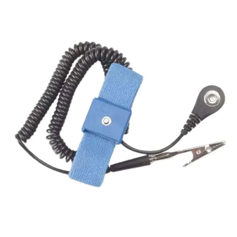Kaa-1106Ad - Antistatic Wrist Strap Blue With 6Ft Black Curly Cord 1