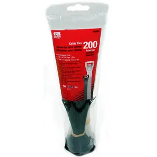 10093 - Cable Tie Blk Uv 4In 18Lb And Wht 8In 45Lb 100Pc Each Colour (200 Pcs/Pkg) 1