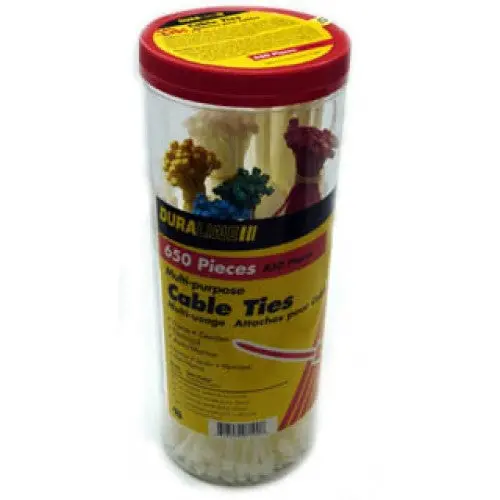 7100 - Cable Tie Assorted Colour And Size 650Pc/Canister 1