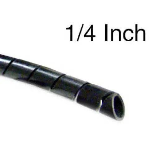 2Nfp0c - Spiral Wrap 1/4In Od Blk 100Ft 1