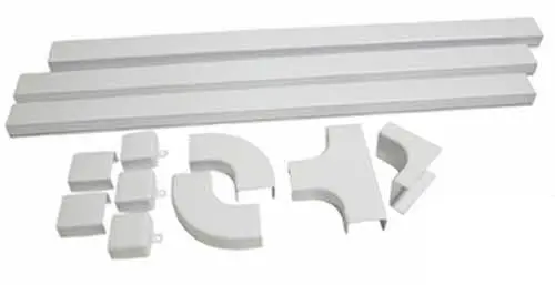 7320 - Raceway Kit 1X0.4In Flat 10Pcs Wht W/Raceway Coupler Elbow 1
