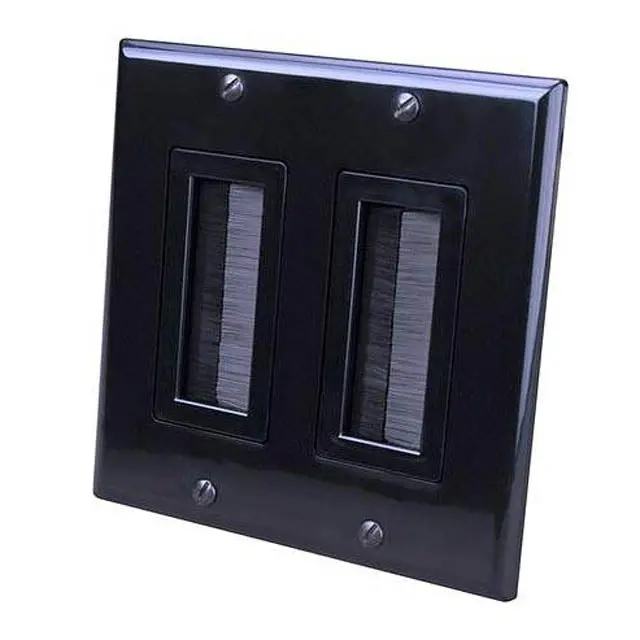 120828X - Wall Plate For Bulk Cable Decora Style Dual Black 1