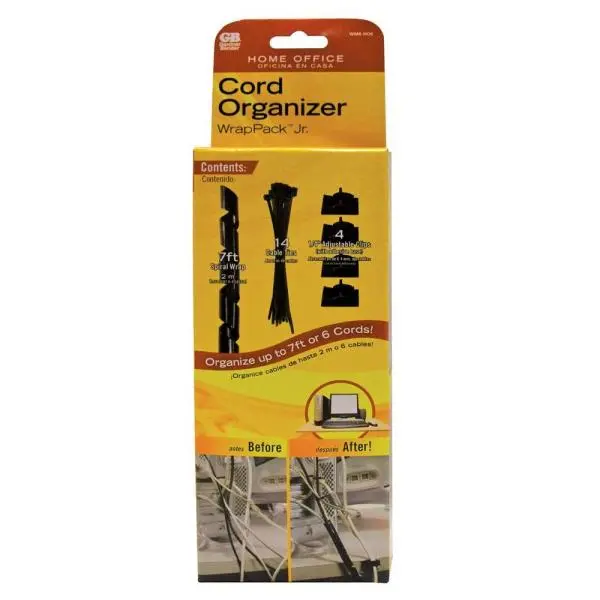 Wmk-Ho6 - Cord Organizer Kit 19Pcs Spiral Wrap Ties Adjustable Clip 1