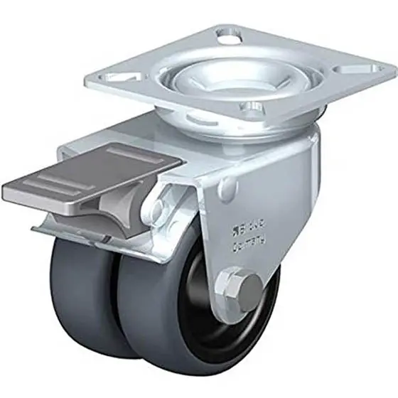 Lda-Tpa 50G-Fi - Caster Rubber 1.95In Dual Swivel Metal Top 2.3X2.3In Stop Brake 1