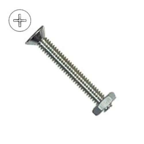 490475 - Screw Metal 8-32X2in Philips Flat Head W/Hex Nuts Set Of 6 1
