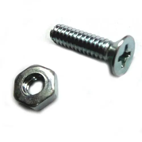 35190 - Screw Metal 1/4In-20X1-1/2In Philip Flat Head+Hex Nut 25/Set 1