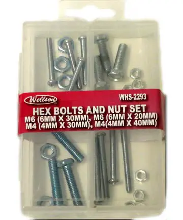 Whs-2293 - Nuts And Bolts Kit M6(6X30/6X20mm) M4(4X30/4X40mm) (14 Pcs/Pkg) 1