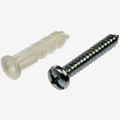 3436 - Anchor Plastic #10-14X1in White W/#10X1-1/4In Screws Set Of 20Pc 1