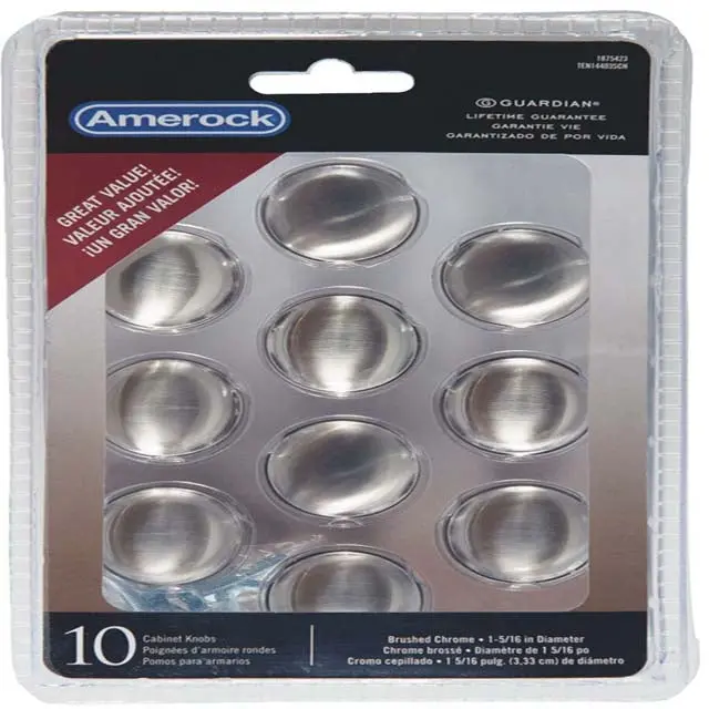 1875423 - Door Knob 1-5/16In Dia #8-32 Mtg Hole Satin Nickel (10 Pcs/Pkg) 1
