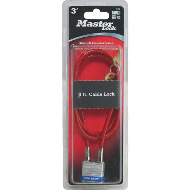 719D - Cable Padlock And Key 36In Multi-Purpose Vinyl Coated 1