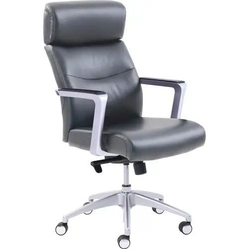 Lba-200A - Chair Executive Gray Bonded Leather Seat With Armrest 1
