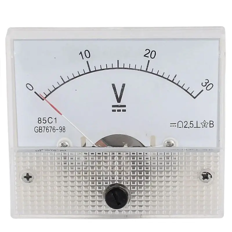 85C1 - Panel Meter Dc 0-30V 2.5X2.1In 2.5% Accuracy Mount 52Mm 1