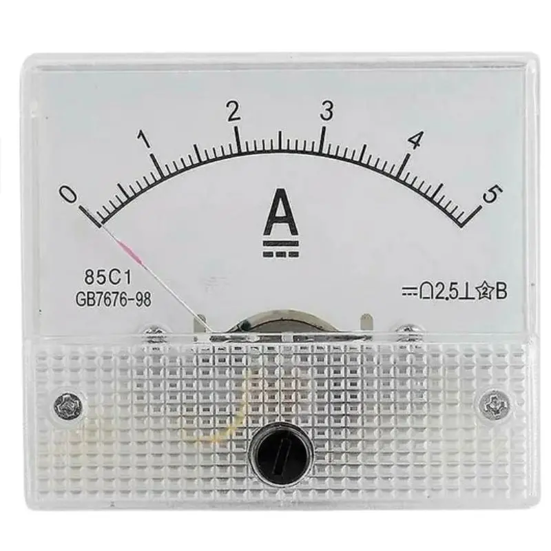 85C1 - Panel Meter Dc 0-5A 2.5X2.1In 2.5% Accuracy Mount 52Mm 1