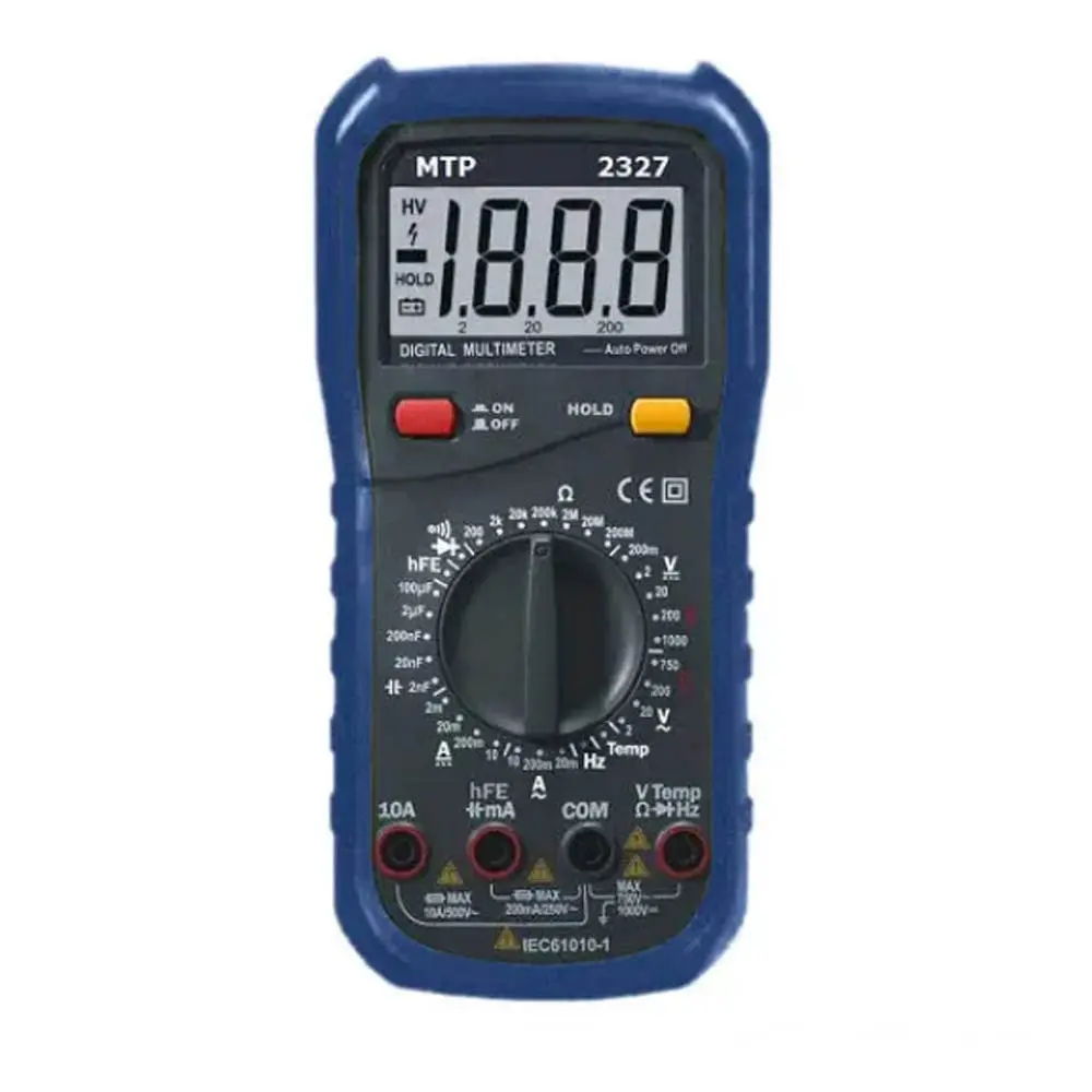 Mtp 2327 - Multimeter Digital 10A W/Basic Temp Res Amp Diode Volt Hertz 1