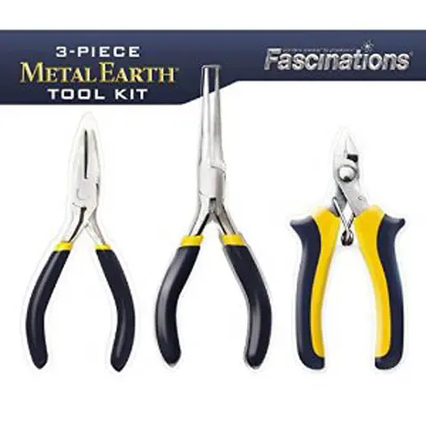 Mmt001 - Tool Kit Clipper Flat And Needle Nose Pliers  Metal Earth 3Pc/Set 1