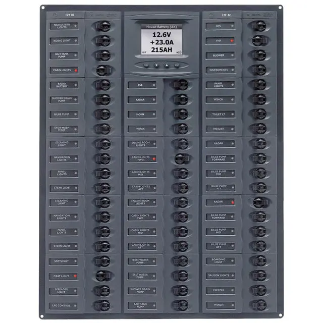 M44-Dcsm - Circuit Breaker Panel 44Sp 12Vdc With Digital Meter 1