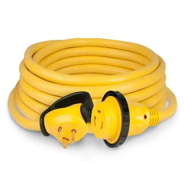 25Spph.Rv - Rv Cordset 3C/10Awg Marine 25Ft Yellow Stw 30 Amp 125V Input 1