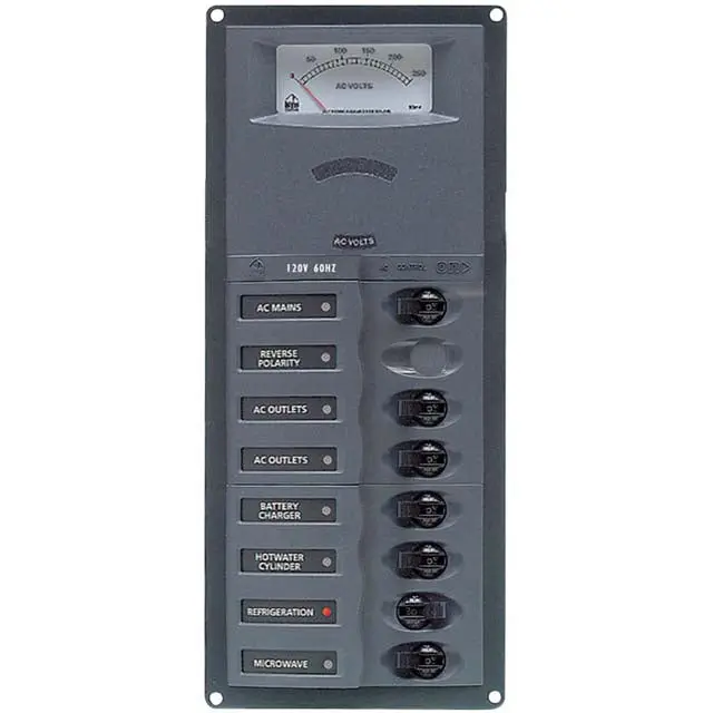 900-Acm6v-Am - Circuit Breaker Panel 6Sp 1Dp 230Vac With Analog Meter 1