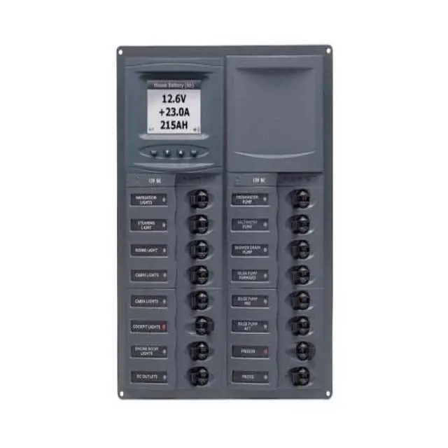 904-Dcsm - Circuit Breaker Panel 16Sp 12Vdc With Digital Meter 1