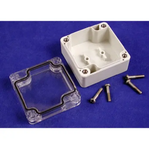 1554B2gycl - Project Box 2.6X2.6X1.6In Plas Gray With Transparent Lid 1