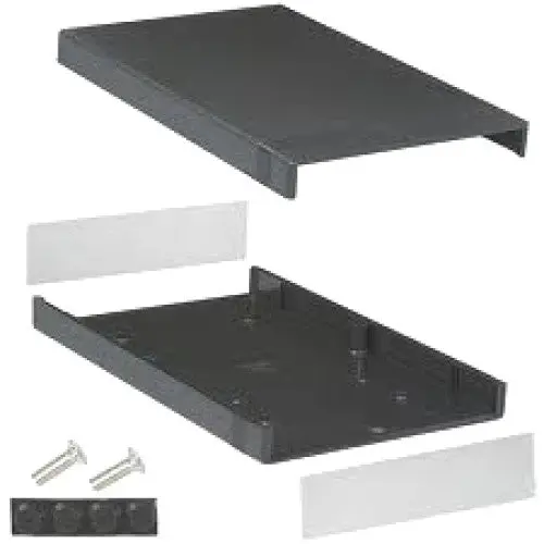 1598Fbk - Project Box 9.8X6.3X1.6In Plasti Black With Alum Panels 1