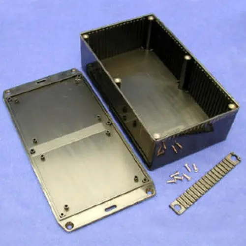 1591Ef2bk - Project Box 7.5X4.3X2.4In Plas Black With Flanged Base 1