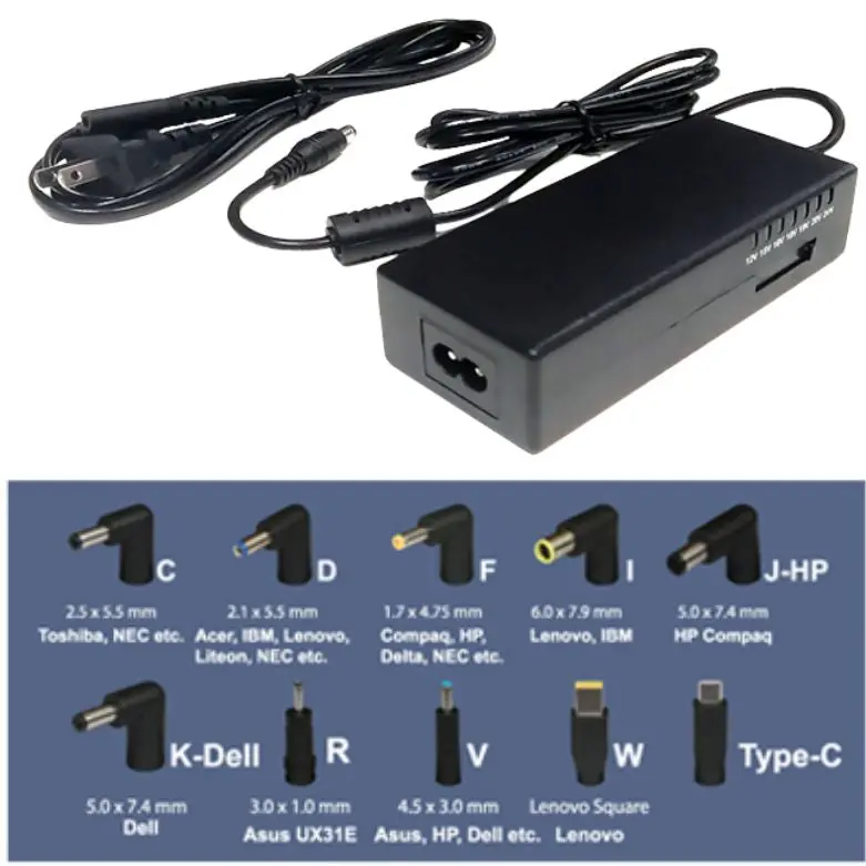 Lap-Ada-Universal-90W - Psu Sw 15-24Vdc 90W Laptop 10Pl 15-20V 6A 22-24V 5A W/Usb C Conn 1