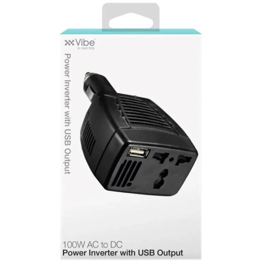 Ve-100W-Blk - Inverter Dc/Ac 100W 12Vdc-110Vac Ac Outlet And One Usb Port 1