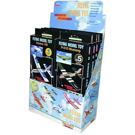 98600 - Flying Model Toy D Series Assorted Plane Rubber Powered 1