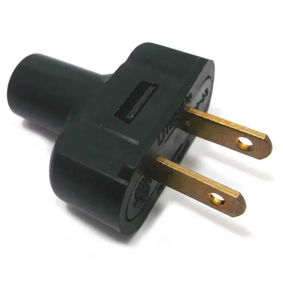 02633 - Ac Plug 2Pos 15A 125V Rubber Blk Non Polarized 1