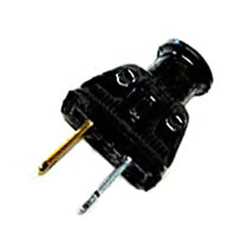 Pqa-1203A - Ac Plug 2Pos 15A 125V Rubber Blk Non Polarized 1