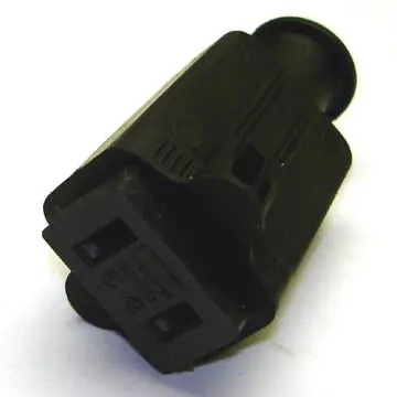 86Bk - Ac Socket 2Pos 15A 125V Il Rubber 1