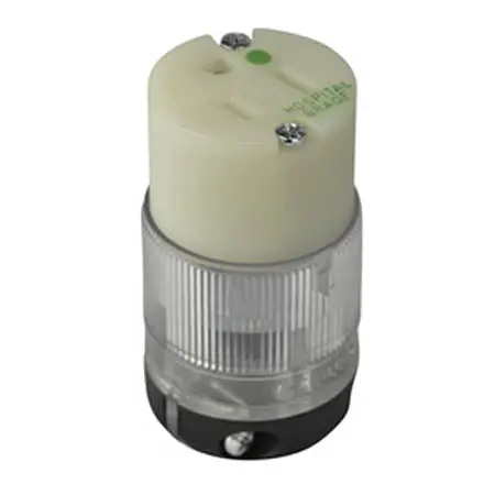 Cl8219t - Ac Socket 3Pos 15A 125V Plast Hospital Grade Clamp Lock Conn. 1
