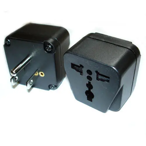 48-540 - Travel Adapter 3P N-America Plug To Universal Jack W/Ground Black 1