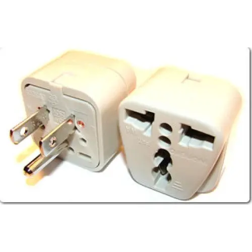 Qk-6050A - Travel Adapter 3P N-America Plug To Universal Jack W/Ground White 1