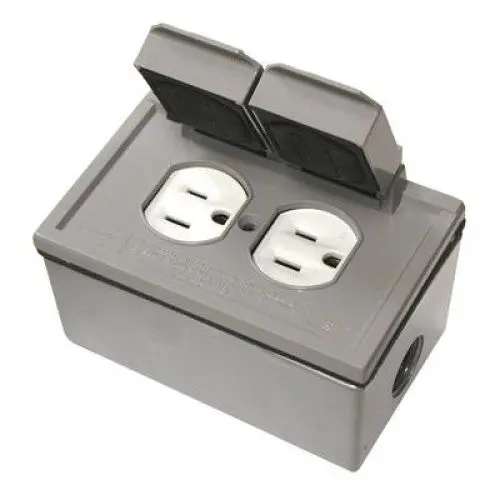 741-4976-Ktg - Electrical Receptacle 2Pos 15A 125V With Wallplate Wp Gray Kit 1