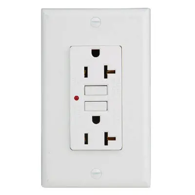 140121 - Electrical Receptacle 2Pos 20A Decora Gfci White W/Wallplate 1