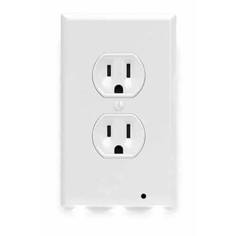 93553 - Wall Plate Elect 2Pos W/Led Night Light Plas White 1