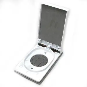 Po-16 White - Electrical Box 4.5X2.75In Wp 20A/30A Twist Lock Recept Cover 1