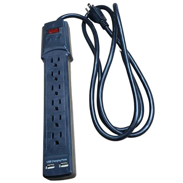 Pse-4105 - Power Bar 6 O/Let 6Ft Cord Blk 2 Usb Port 1