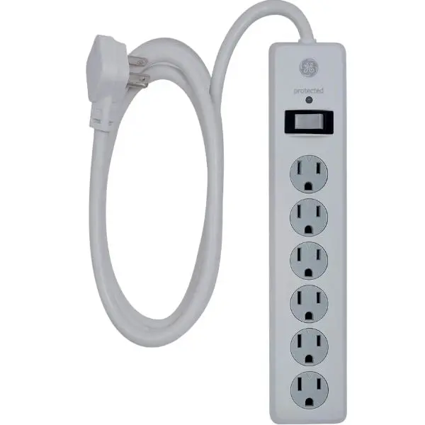 47225 - Power Bar 6 O/Let 6Ft Cord Ra Pl 800J Twist-Lock Safety Cap Wht 1