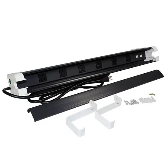 Px1004 - Power Bar 6 O/Let 6 Ft Cord 25In Strip 1300J Surge 4 Usb Blk 1