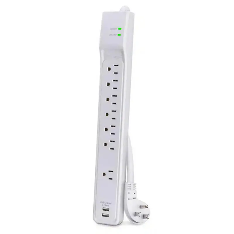 1001338414 - Power Bar 7 O/Let 6Ft Cord Ra Pl Surge Protect W/2Usb 3.4A 2100J 1