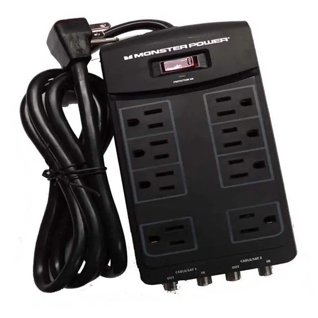 121827-00 - Power Bar 8 O/Let 6Ft Cord 1440J Surge Blk 1