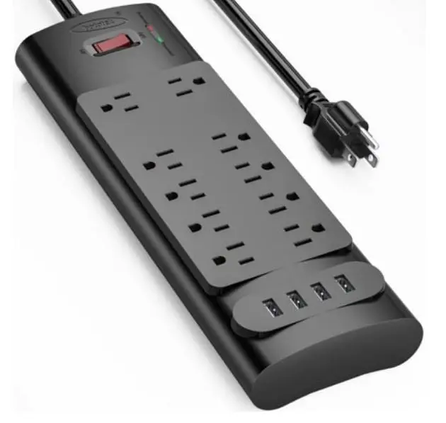 X0020rztk3 - Power Bar 10 O/Let 6Ft Cord 4 Usb Ports @2.4A 1875W 1