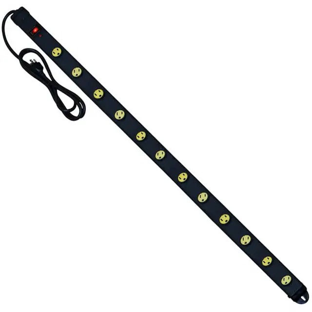 3-70609 - Power Bar 12 O/Let 6Ft Cord 4Ft Strip Swivel Safety Cover Blk 1