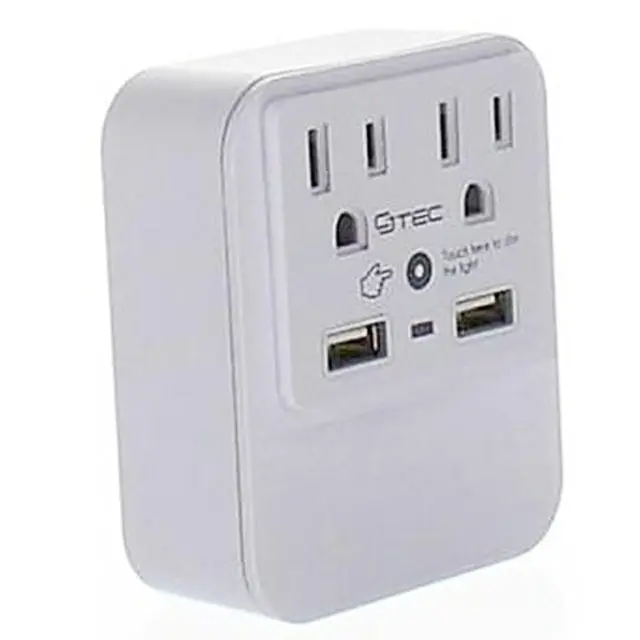72808 - Wall Tap 2-Outlet Surge Suppress 300J W/ 2 Usb Ports 5Vdc 2.4A 1