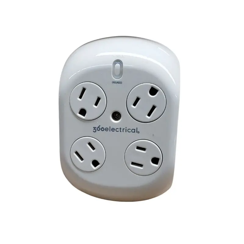 01-36036-Alm - Wall Tap 4 O/Let 918J Surge Protected Revolving Almond Color 1